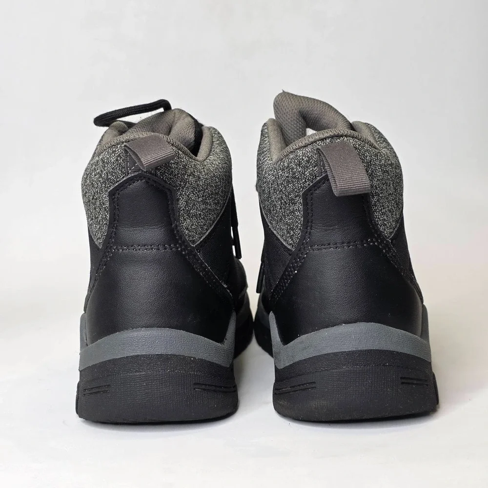 All In Motion Men's Winter Boots Size 7 Black Leather Fabric Ankle Shoes